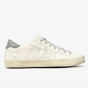 P448 John Sunset Embossed Python Sneaker With Iridescent Toe Size 38 Or 8